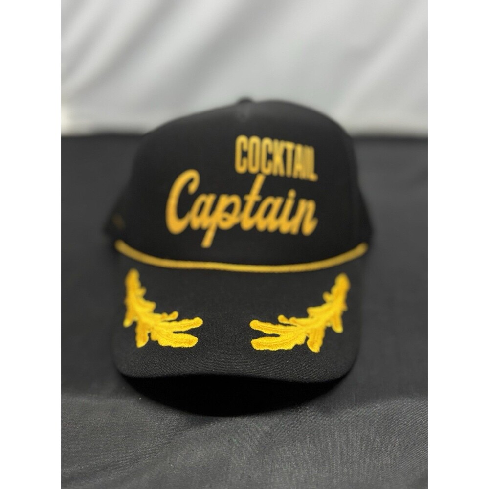 Cocktail Captain Rope Trucker Hat Cap w/ Captain Wings SnapBack Novelty Party